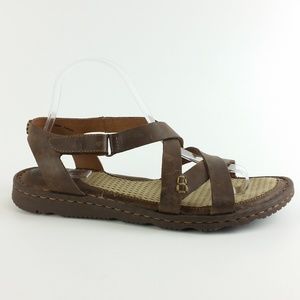 Born Size 11 Brown Leather Strappy Sandals S4-25